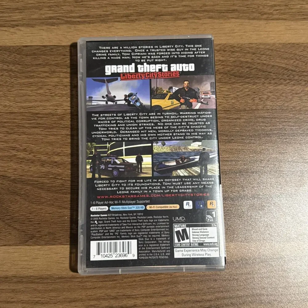 Grand Theft Auto: Liberty City Stories PSP Case And Manual ONLY No Game